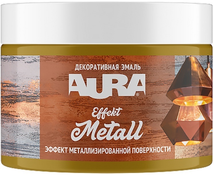 Эмаль акриловая AURA Effekt Metall 0 25 кг золотая глянцевая