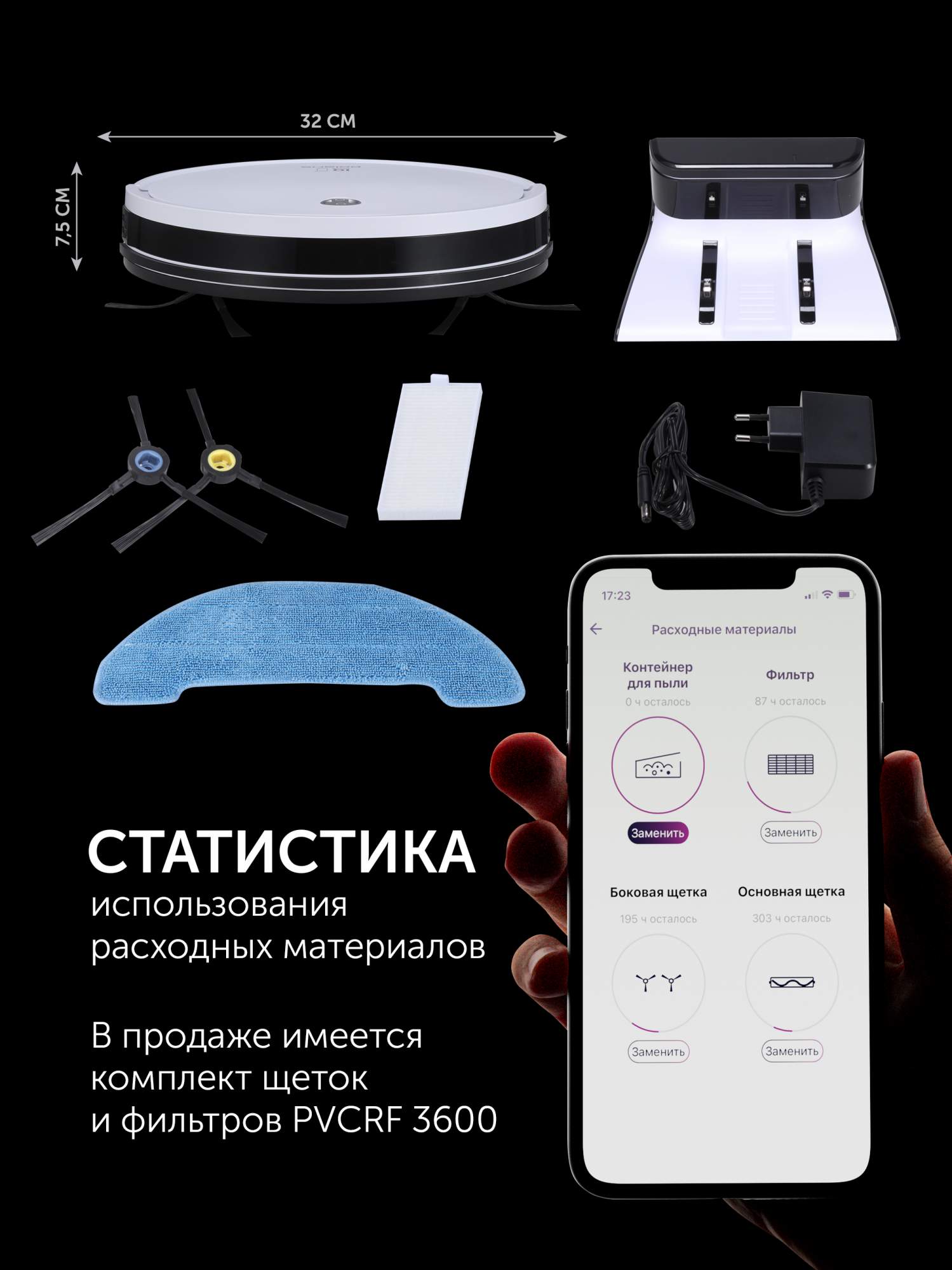 Робот пылесос Polaris PVCR G2 0926W WIFI IQ Home белый купить в Москве