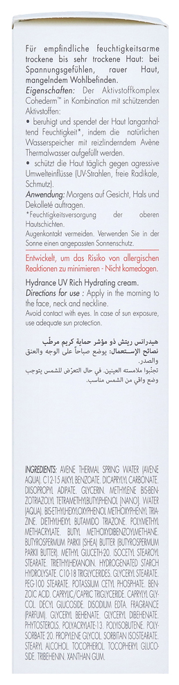 Avene Hydrance Uv Rich Hydrating Cream Spf