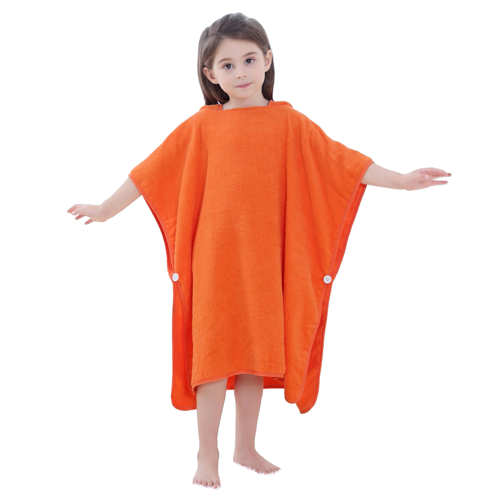 фото Детское полотенце-пончо baby fox лиса, цвет оранжевый, 70х140 см