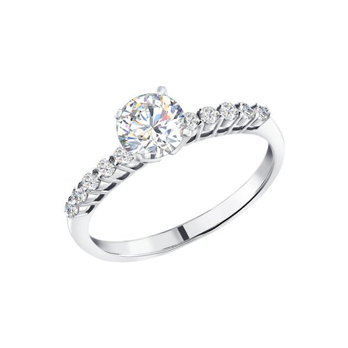 фото Помолвочное кольцо женское sokolov из серебра с фианитами 94010157 р.16.5