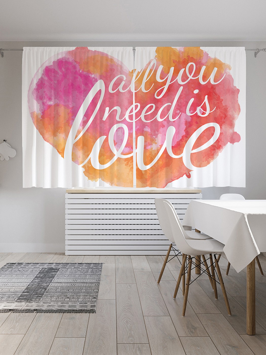 фото Шторы под лён «все что нужно - это любовь», серия oxford delux, 290х180 см joyarty