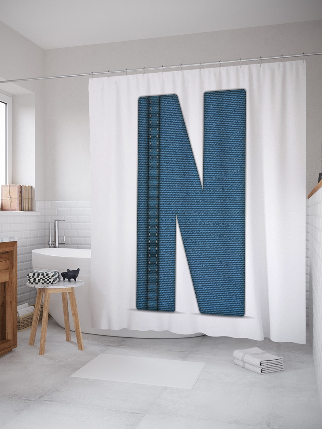 Штора (занавеска) для ванной «Стильная n» из ткани, 180х200 см с крючками 
Штора (занавеска) для ванной «Стильная n» из ткани, 180х200 см с крючками