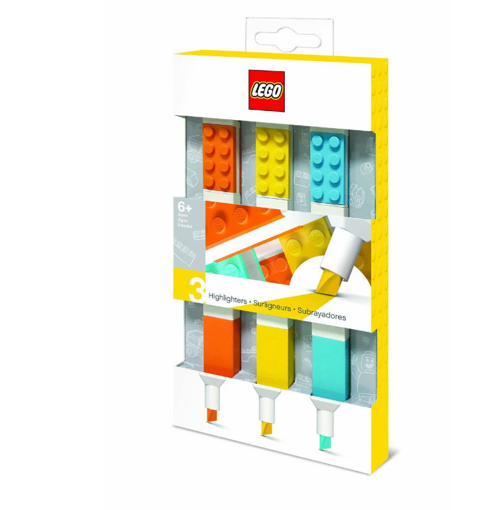 фото Набор ных маркеров lego, 3 шти оранжевый; желтый; голубой