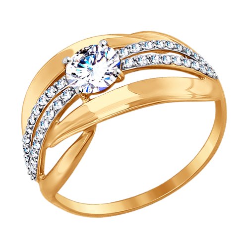 фото Кольцо женское sokolov из золота с фианитами 017425 р.19.5