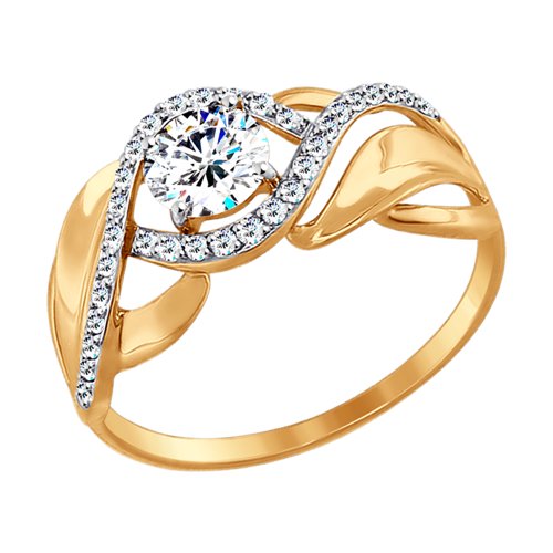 фото Кольцо женское sokolov из золота с фианитами 017424 р.17.5