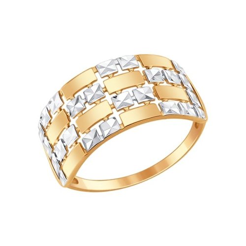 фото Кольцо женское sokolov из золота с алмазной гранью 017342 р.17