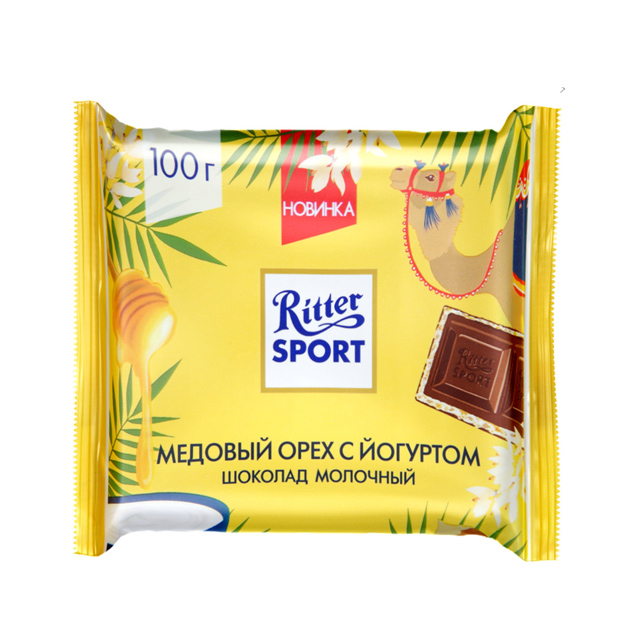 Шоколад Ritter Sport молочный с йогуртовой начинкой и медовой хрустящей крошкой 100 г
Шоколад Ritter Sport молочный с йогуртовой начинкой и медовой хрустящей крошкой 100 г
