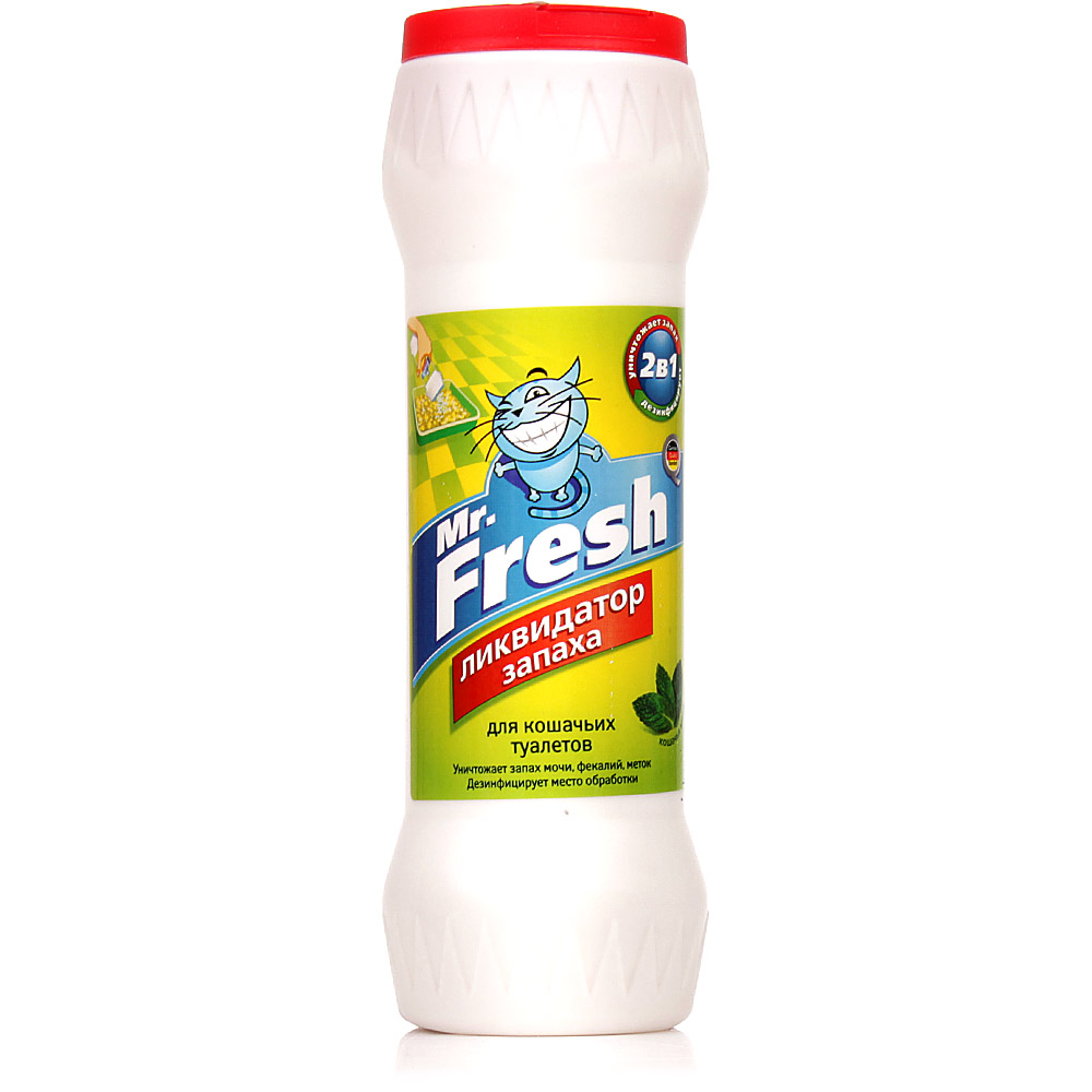фото Ликвидатор запаха для кошачьих туалетов mr.fresh 2 в 1, порошок, 500г