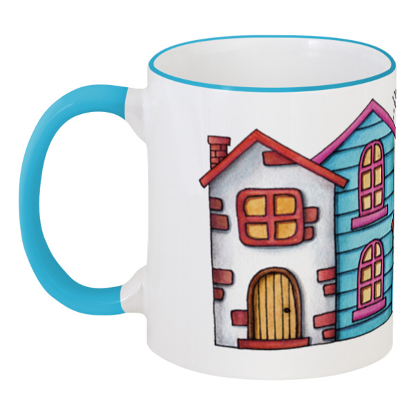 фото Кружка printio с цветной ручкой и ободком home, sweet home