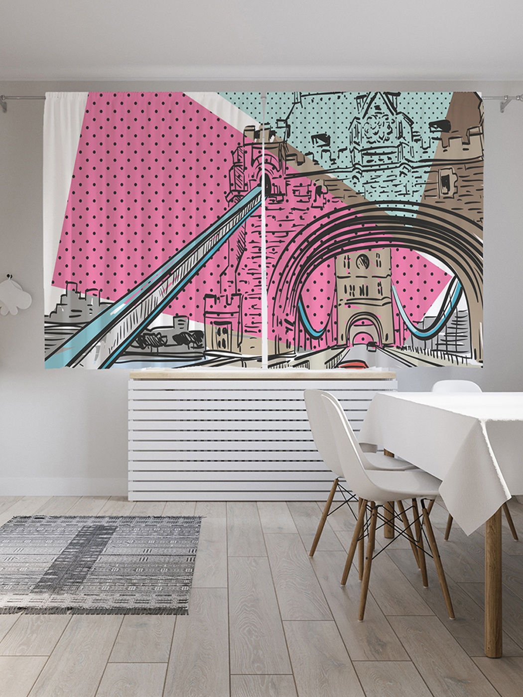 фото Шторы с фотопечатью "городские мечты" из сатена, 290х180 см joyarty