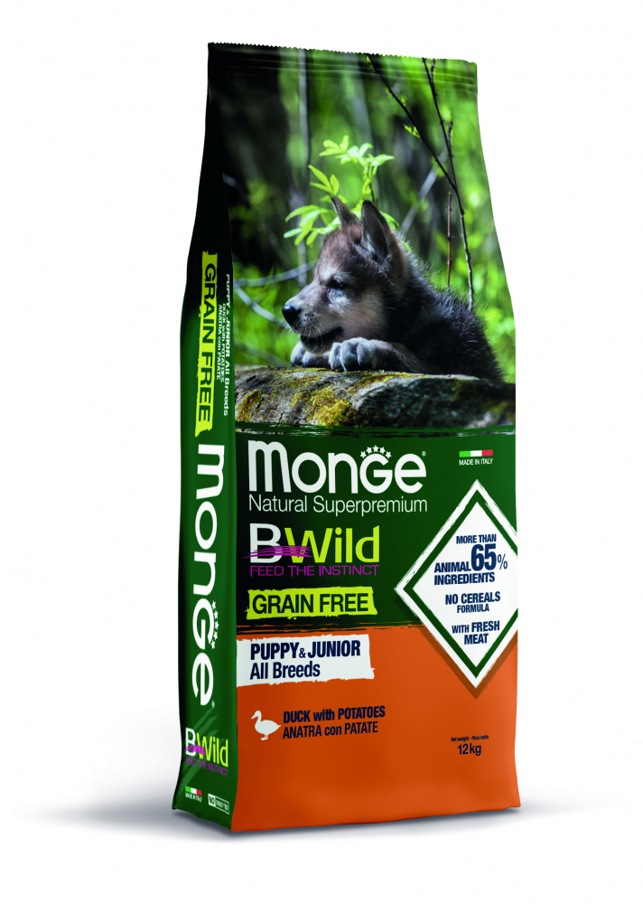 Сухой корм для щенков Monge BWild Grain Free Puppy&Junior, из мяса утки с картофелем, 12кг, BWild Grain Free Puppy&Junior
Сухой корм для щенков Monge BWild Grain Free Puppy&Junior, из мяса утки с картофелем, 12кг, BWild Grain Free Puppy&Junior