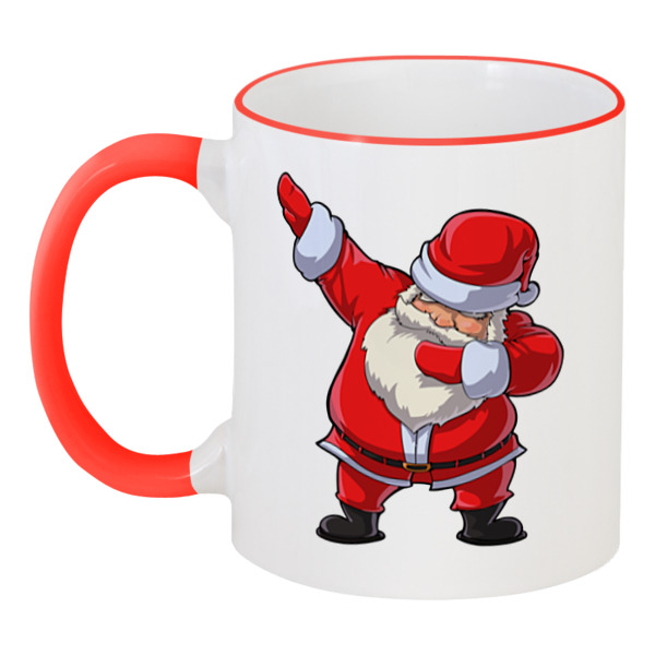 фото Кружка printio с цветной ручкой и ободком santa dab