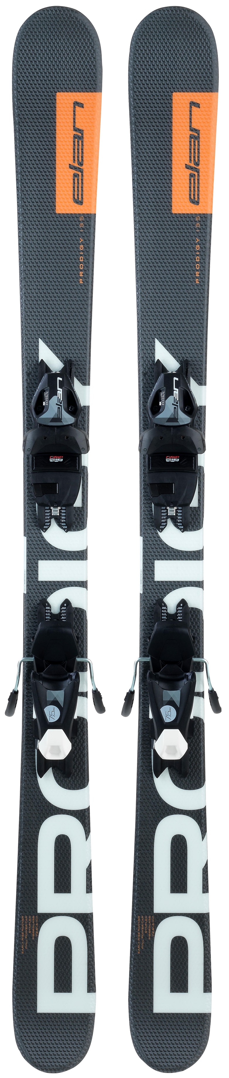 фото Горные лыжи elan prodigy team qs + el 7.5 wb 2021, black/orange, 145 см