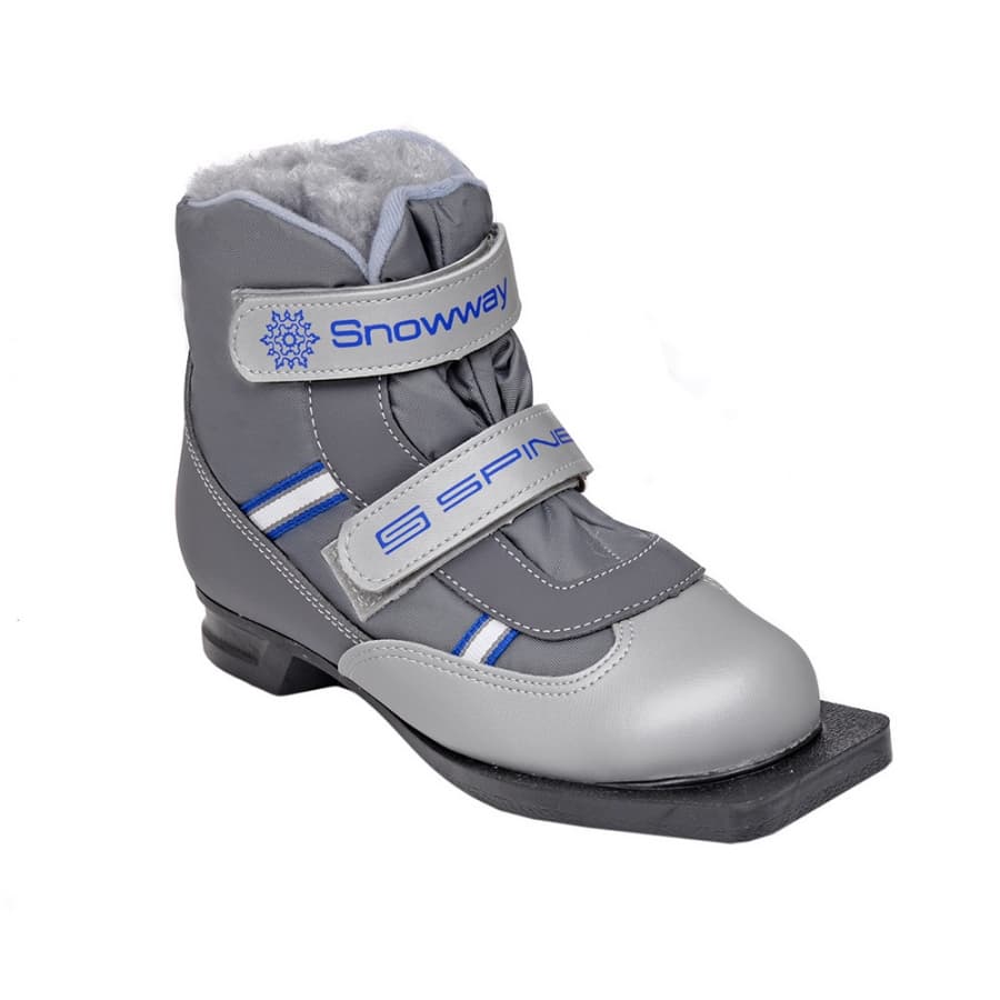 фото Ботинки для беговых лыж spine kids velcro 104 2020, серые, 34