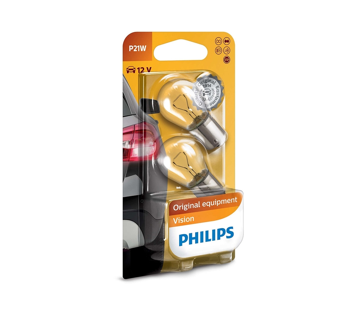 фото Лампа 12v сигнальная p21w (блистер 2 лампы) philips 12498b2