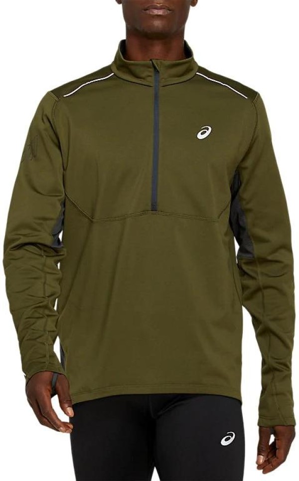 фото Куртка беговая asics 2020-21 lite-show winter 1/2 zip top smog green/graphite grey (us:l)