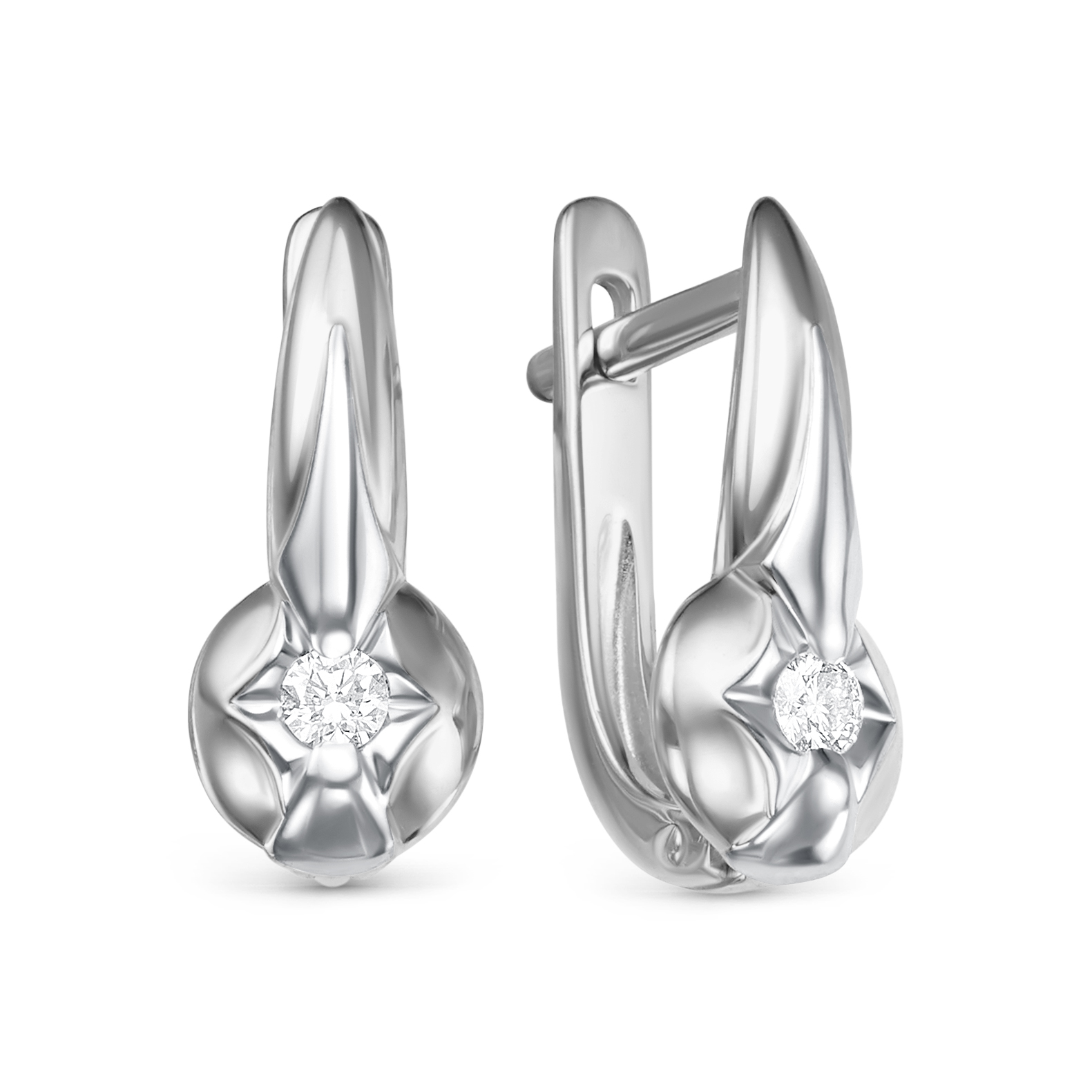 Серьги из белого золота с бриллиантом Vesna jewelry 2907-251-00-00, 2907-251-00-00 
Серьги из белого золота с бриллиантом Vesna jewelry 2907-251-00-00, 2907-251-00-00