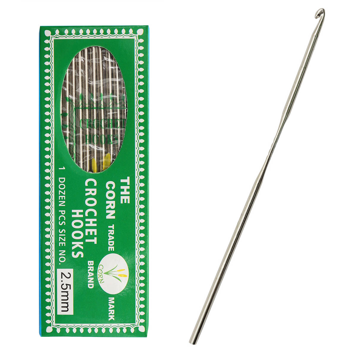 фото Крючок вязальный айрис, 0333-6050, 2,5 мм, 12 шт