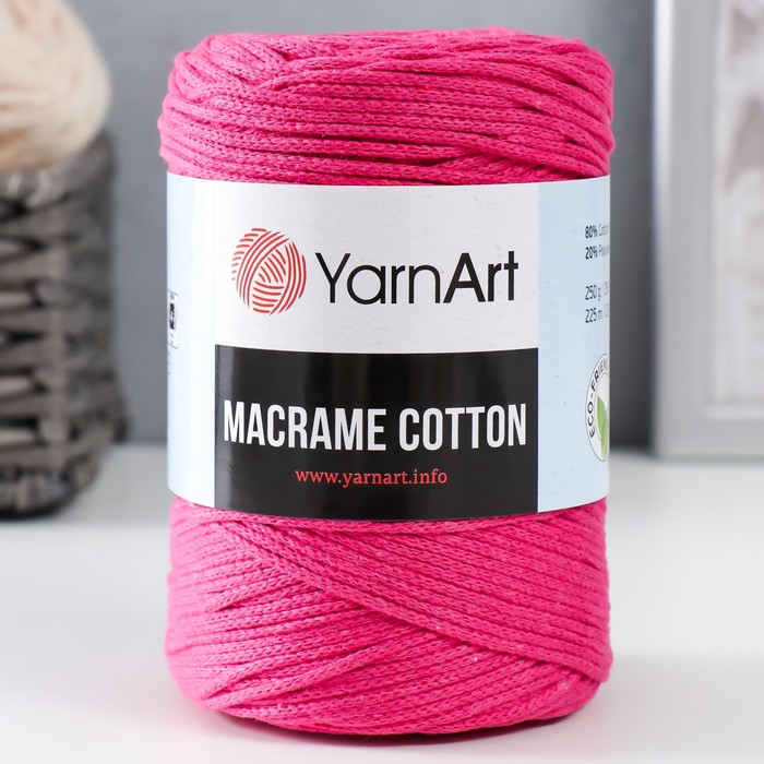 Пряжа "Macrame Cotton" 20% полиэстер, 80% хлопок 225м/250гр (771 мальва), Пряжа "Macrame Cotton"
Пряжа "Macrame Cotton" 20% полиэстер, 80% хлопок 225м/250гр (771 мальва), Пряжа "Macrame Cotton"