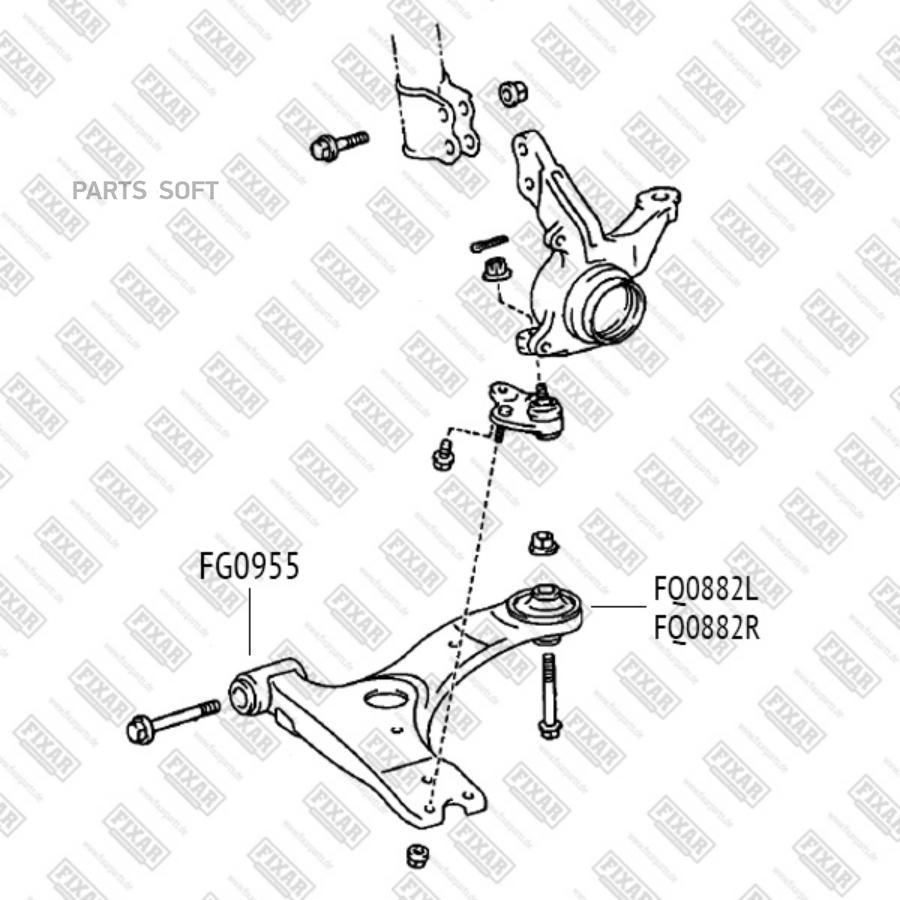 Рычаг подвески Toyota Corolla/Corolla / Allex/Corolla Verso 00>14 FIXAR FQ0882R
Рычаг подвески Toyota Corolla/Corolla / Allex/Corolla Verso 00>14 FIXAR FQ0882R