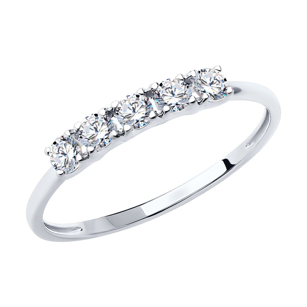 фото Кольцо из белого золота с фианитом р. 16,5 sokolov 018863-3