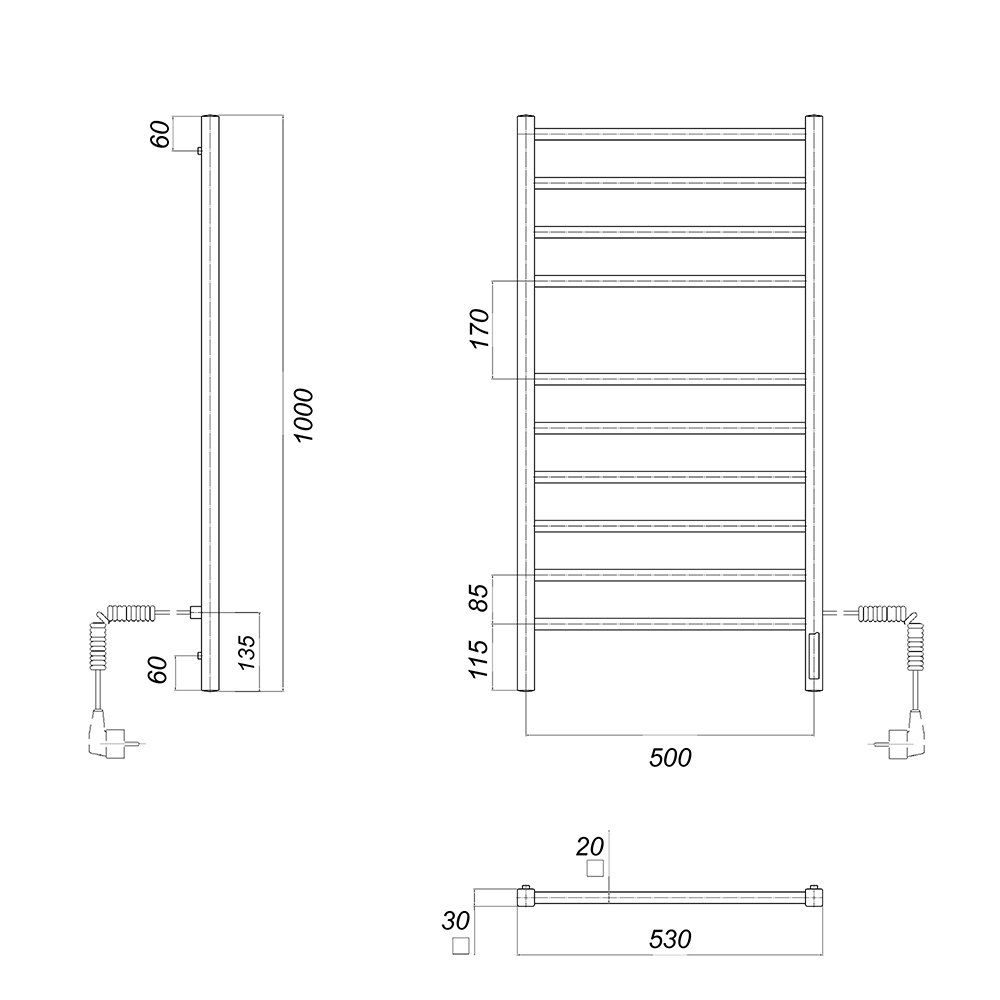 Полотенцесушитель электрический Domoterm Куба П8 500x800 EK R, xром, Куба П8 500x800 EK R
Полотенцесушитель электрический Domoterm Куба П8 500x800 EK R, xром, Куба П8 500x800 EK R