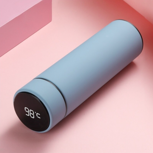 фото Бутылка-термос с датчиком температуры smart cup led (голубая) daprivet