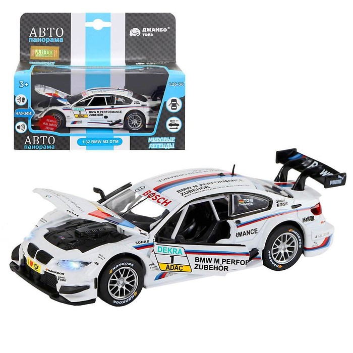 Машина металлическая BMW M3 DTM 1:32, инерция, световые и звуковые эффекты, цвет белый
Машина металлическая BMW M3 DTM 1:32, инерция, световые и звуковые эффекты, цвет белый