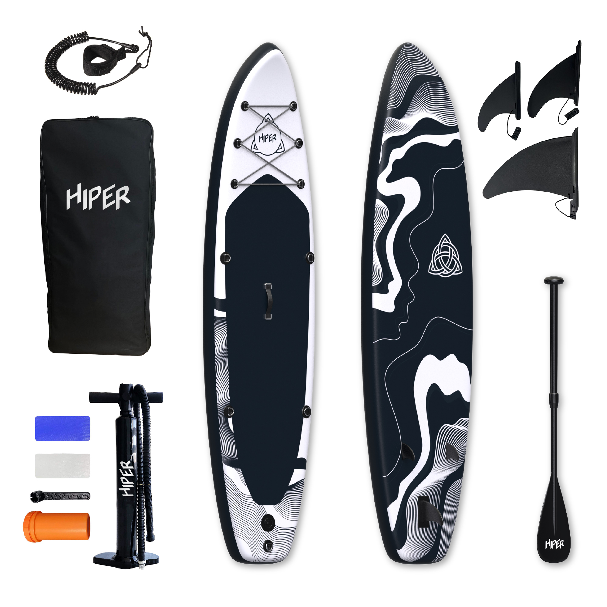 SUP-доска Hiper Granite 10'5 320х81х15см, насос, весло, лиш, ремнабор, сумка, до 150кг, Черный;белый, Supb 81
SUP-доска Hiper Granite 10'5 320х81х15см, насос, весло, лиш, ремнабор, сумка, до 150кг, Черный;белый, Supb 81