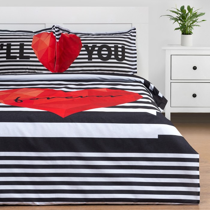 Комплект: пододеяльник и 2 наволочки Love Forever 200*217 см, 50*70+3 см - 2 шт, 100% хлоп, Текстиль "Forever love"
Комплект: пододеяльник и 2 наволочки Love Forever 200*217 см, 50*70+3 см - 2 шт, 100% хлоп, Текстиль "Forever love"