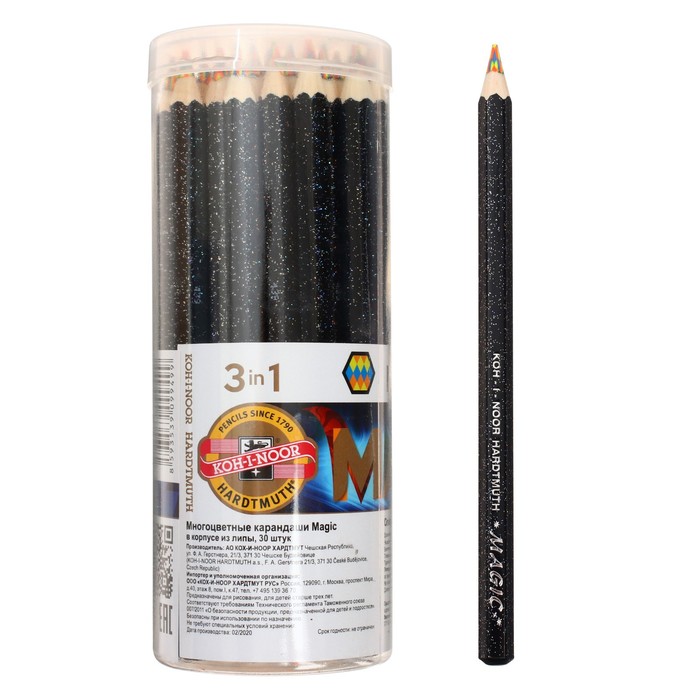 Карандаш с многоцветным грифелем Koh-I-Noor 3405/04, MAGIC Neon, 5,6 мм (30 шт.), Разноцветные
Карандаш с многоцветным грифелем Koh-I-Noor 3405/04, MAGIC Neon, 5,6 мм (30 шт.), Разноцветные