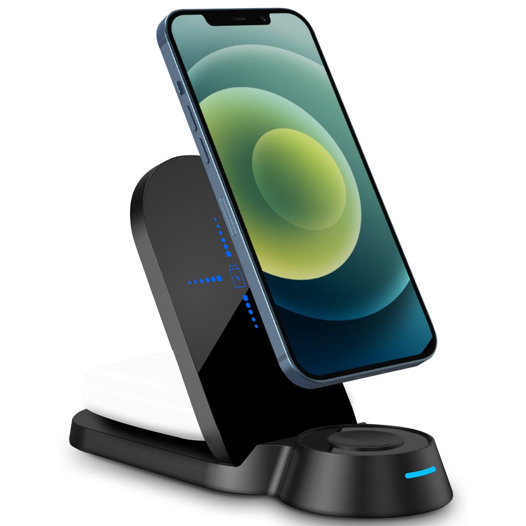 Беспроводная станция зарядки 3 в 1 для смартфонов Apple Samsung Huawei , черная , 15 W, H22
Беспроводная станция зарядки 3 в 1 для смартфонов Apple Samsung Huawei , черная , 15 W, H22