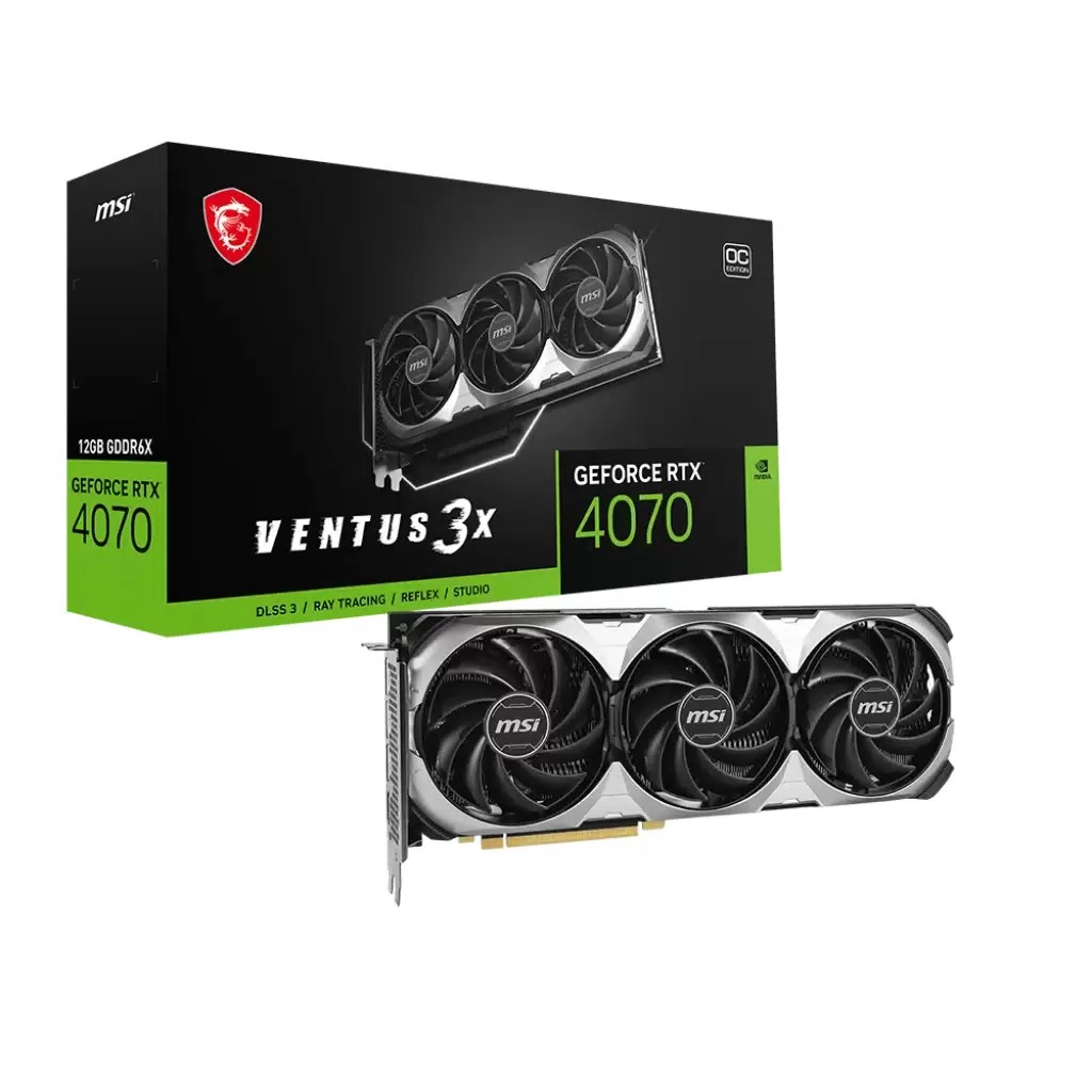 Видеокарта MSI NVIDIA GeForce RTX 4070 VENTUS 3X E OC, Черный;серый, GeForce RTX 4070 VENTUS 3X E OC
Видеокарта MSI NVIDIA GeForce RTX 4070 VENTUS 3X E OC, Черный;серый, GeForce RTX 4070 VENTUS 3X E OC