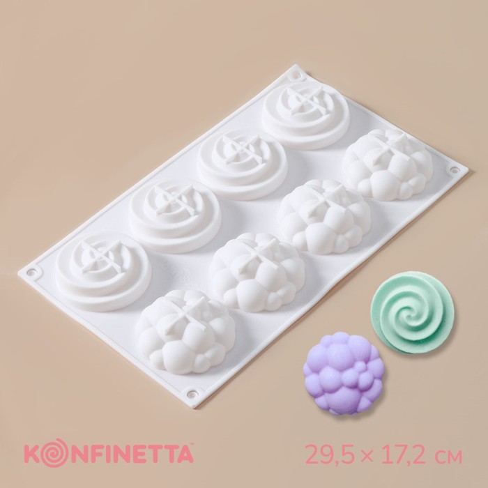 Форма силиконовая для выпечки и муссовых десертов KONFINETTA «Карамелла», 29,5x17,2x2,5 см, Белый
Форма силиконовая для выпечки и муссовых десертов KONFINETTA «Карамелла», 29,5x17,2x2,5 см, Белый