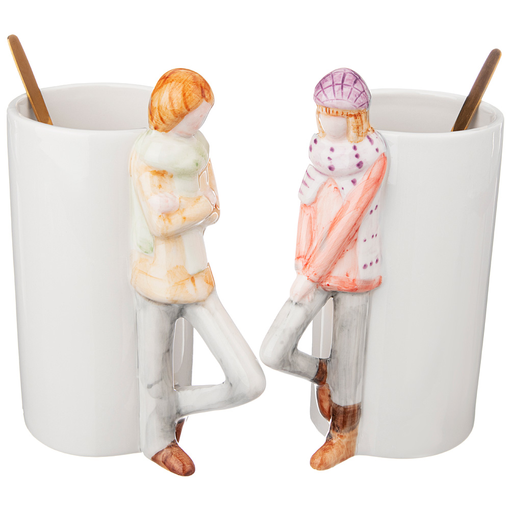 фото Набор кружек из lefard влюбленные 2 шт 450 мл с ложками