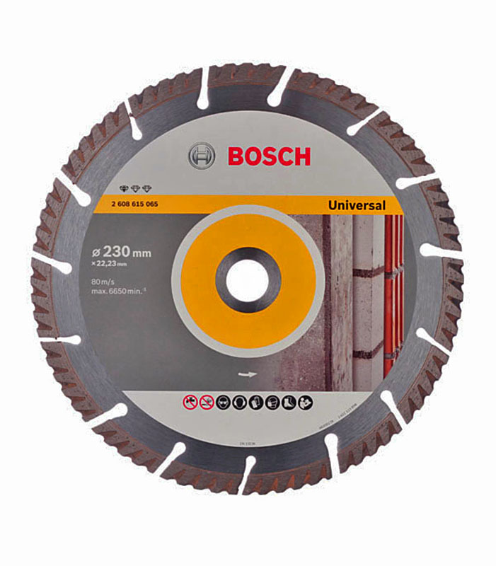 Диск алмазный универсальный Bosch (2608615065) 230x22,2x2,6 мм сегментный сухой рез
Диск алмазный универсальный Bosch (2608615065) 230x22,2x2,6 мм сегментный сухой рез