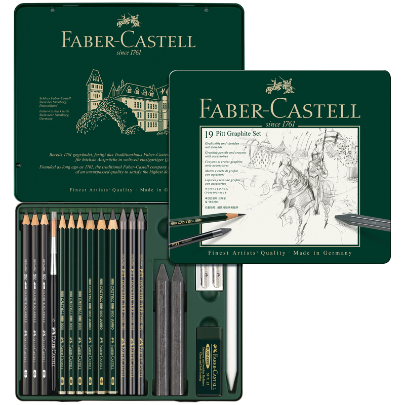 Набор чернографитных карандашей Faber-Castell Pitt Graphite, 19 предметов, метал,коробка
Набор чернографитных карандашей Faber-Castell Pitt Graphite, 19 предметов, метал,коробка