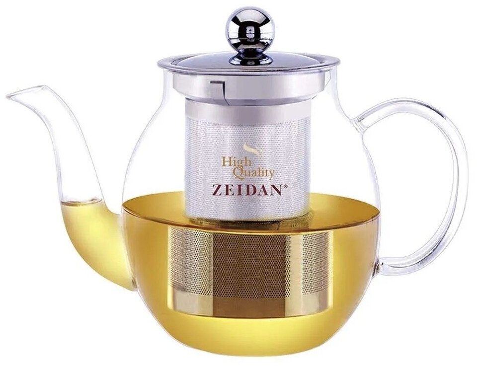 фото Чайник заварочный стеклянный zeidan 650 мл с фильтром