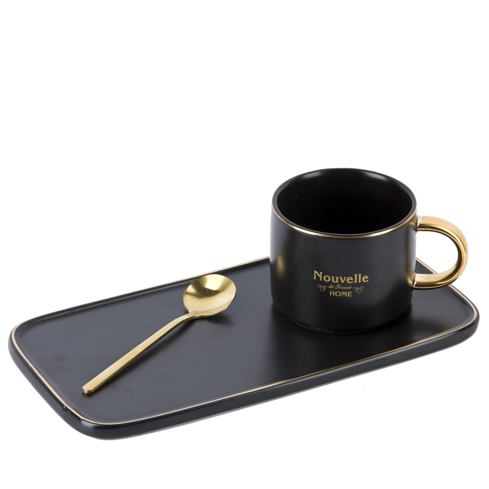 Чашка с блюдцем и ложкой Coffee set (черная) v=200 мл KENG-1060063-1, Черный;золотистый
Чашка с блюдцем и ложкой Coffee set (черная) v=200 мл KENG-1060063-1, Черный;золотистый
