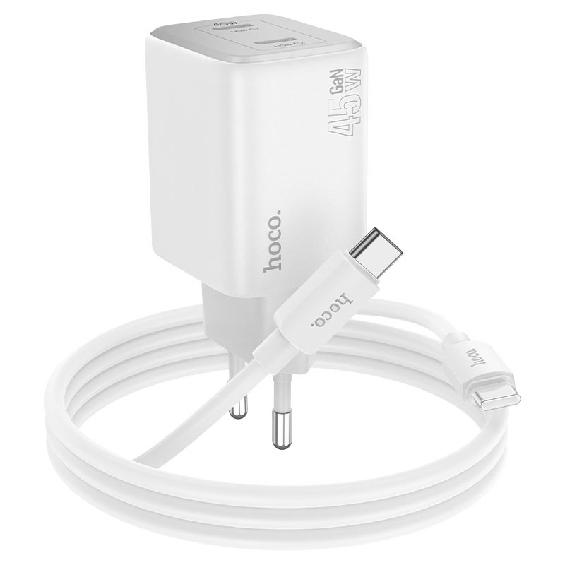 Сетевое зарядное устройство Hoco N42 + кабель Type-C на Type-C, 1 м, белый, N42
Сетевое зарядное устройство Hoco N42 + кабель Type-C на Type-C, 1 м, белый, N42
