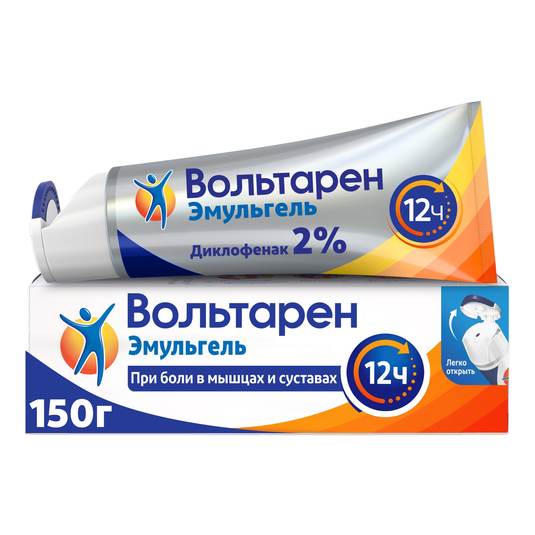 Вольтарен Эмульгель 12 часов при боли в спине, мышцах и суставах гель диклофенак 2% 150 г
Вольтарен Эмульгель 12 часов при боли в спине, мышцах и суставах гель диклофенак 2% 150 г
