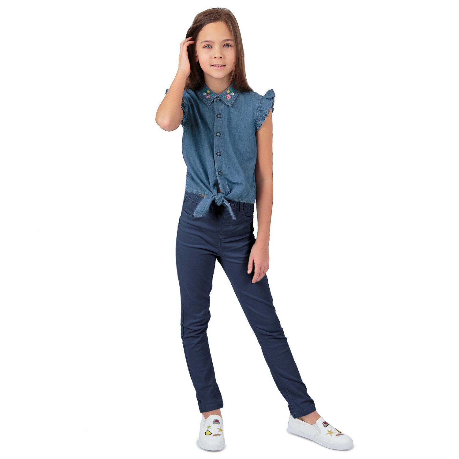 фото Брюки fresh style синий р.128