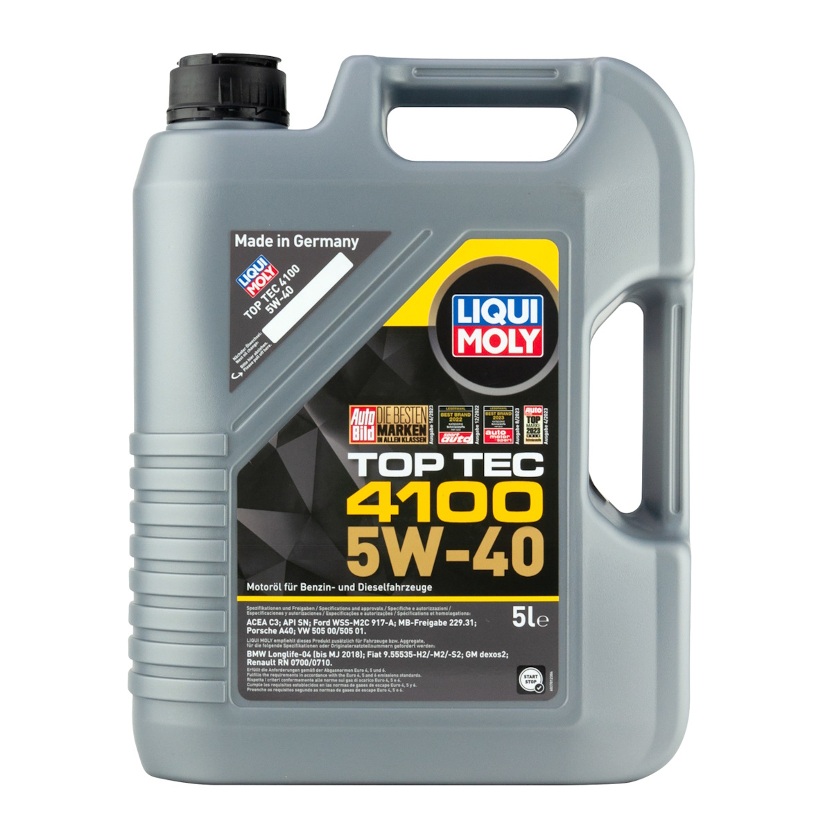 Масло моторное Liqui Moly Top Tec 4100 5W-40 9511, 5л, HC синтетическое, Top Tec 4100
Масло моторное Liqui Moly Top Tec 4100 5W-40 9511, 5л, HC синтетическое, Top Tec 4100