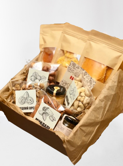 фото Подарочный набор мужской орехи сухофрукты мед sweet & beauty 695г