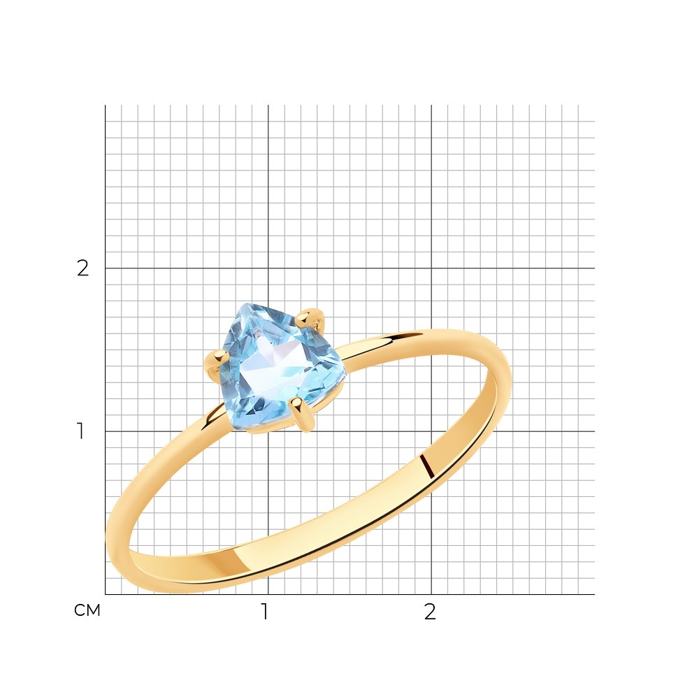 фото Кольцо sokolov из золота с топазом женское 716115 16