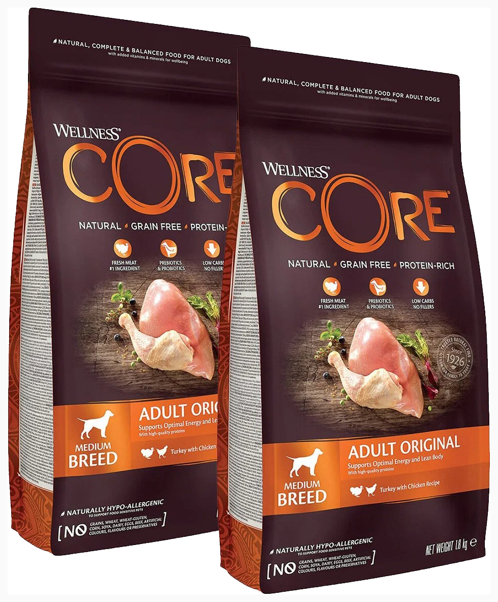 CORE CORE ORIGINAL DOG SENIOR беззерновой для пожилых собак всех пород с индейкой и курице
CORE CORE ORIGINAL DOG SENIOR беззерновой для пожилых собак всех пород с индейкой и курице