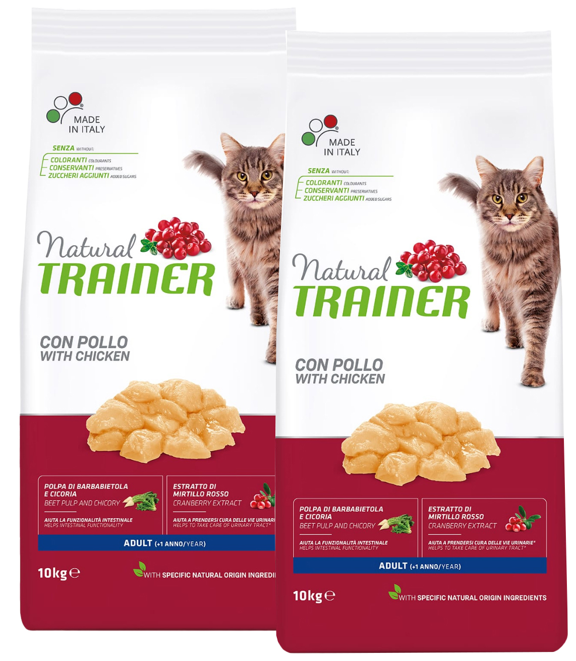 TRAINER TRAINER NATURAL ADULT CAT WITH CHICKEN для взрослых кошек с курицей (10 + 10 кг)
TRAINER TRAINER NATURAL ADULT CAT WITH CHICKEN для взрослых кошек с курицей (10 + 10 кг)