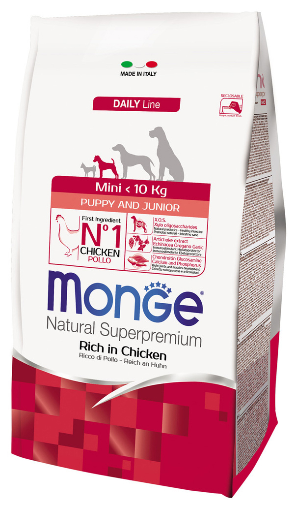 MONGE MONGE DOG MINI PUPPY & JUNIOR CHICKEN для щенков маленьких пород с курицей (0,8 + 0,
MONGE MONGE DOG MINI PUPPY & JUNIOR CHICKEN для щенков маленьких пород с курицей (0,8 + 0,