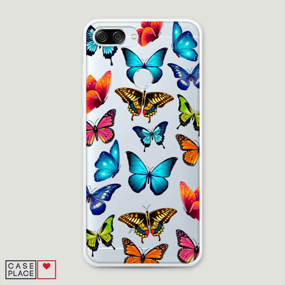 фото Чехол awog "разные бабочки" для asus zenfone max plus m1 zb570tl